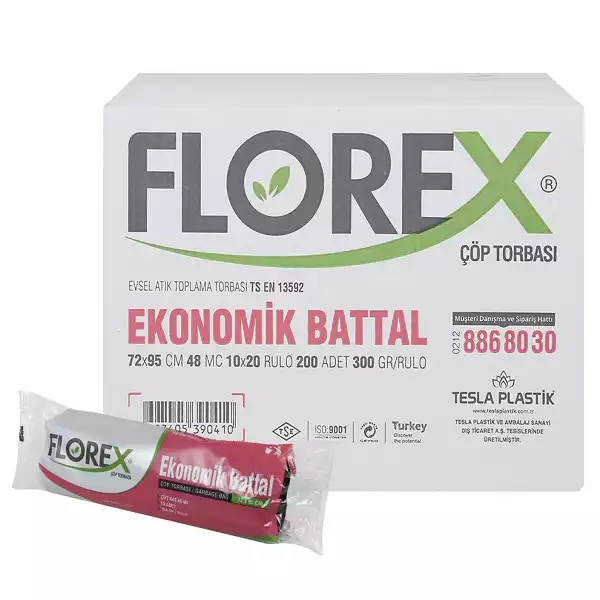 FLOREX 72CM X 95CM EKONOMİK BATTAL BOY ÇÖP TORBASI
