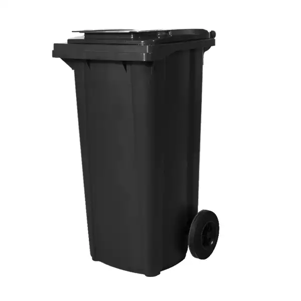 TEKERLEKLİ ÇÖP KONTEYNERİ 120 LT SİYAH